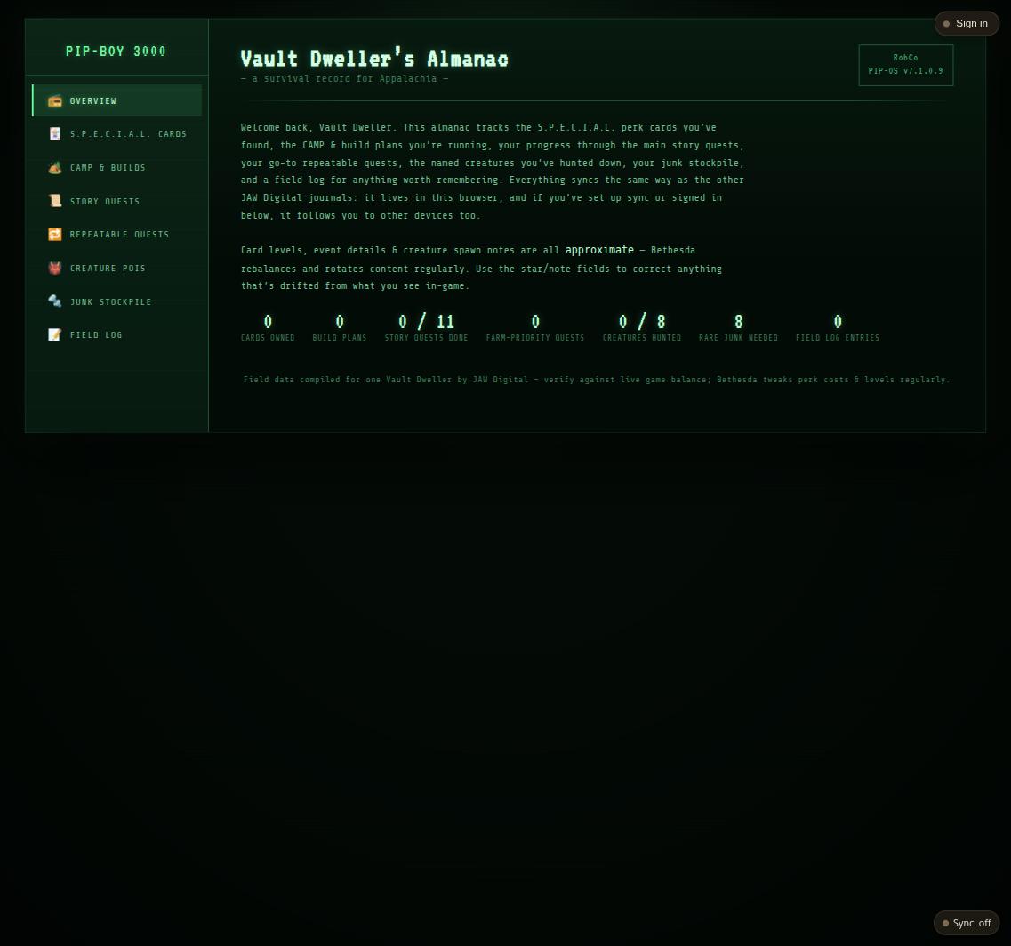Vault Dweller's Almanac screenshot