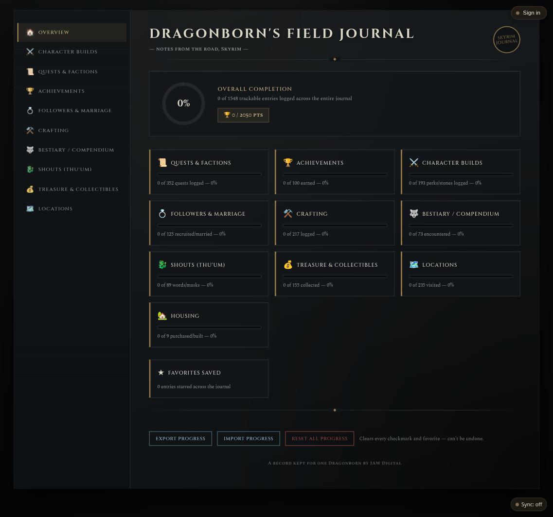 Dragonborn's Field Journal screenshot